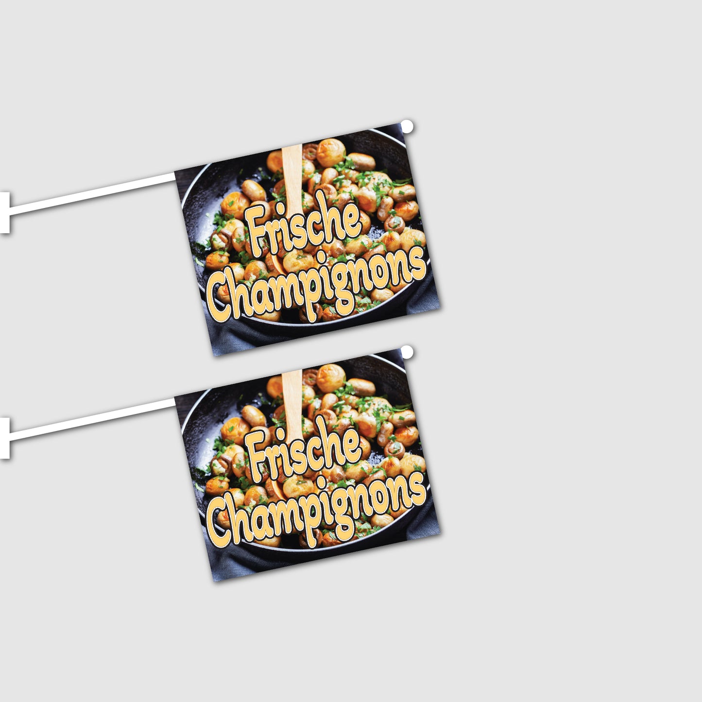 2er Set Champignons Fahnen mit System