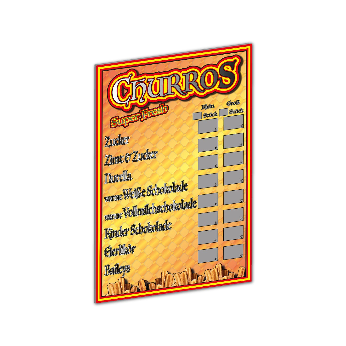 Churros Preistafel