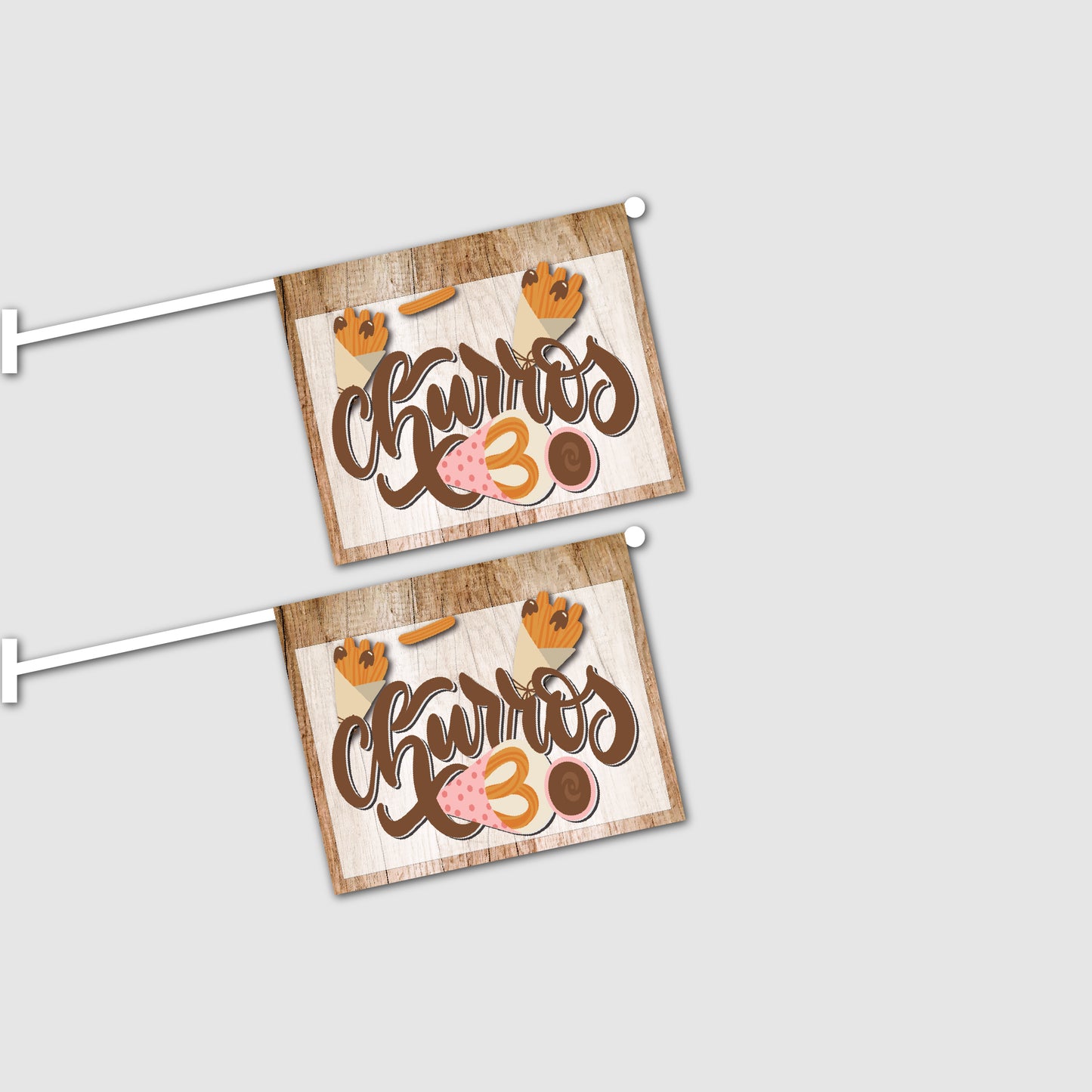 2er Set Churros Fahnen mit System