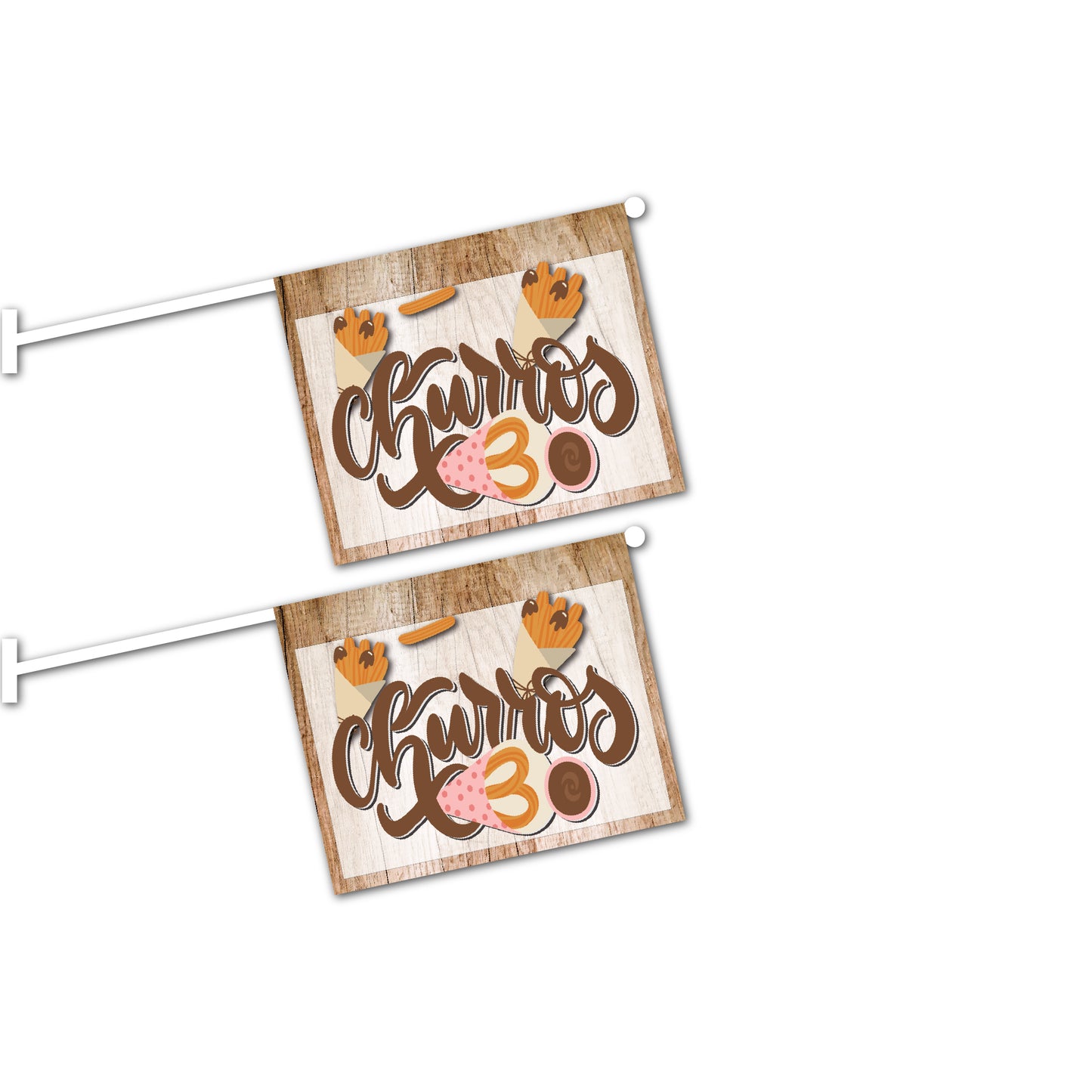 2er Set Churros Fahnen mit System