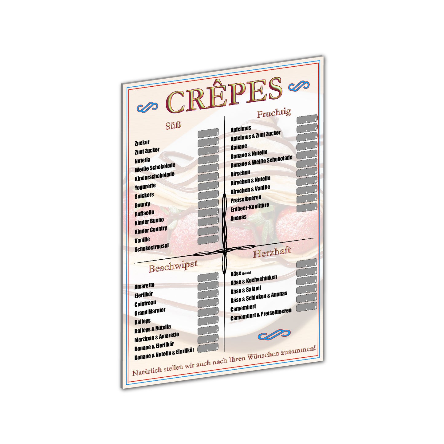 Crêpes Preistafel