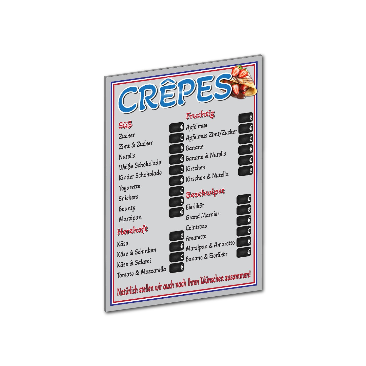 Crêpes Preistafel