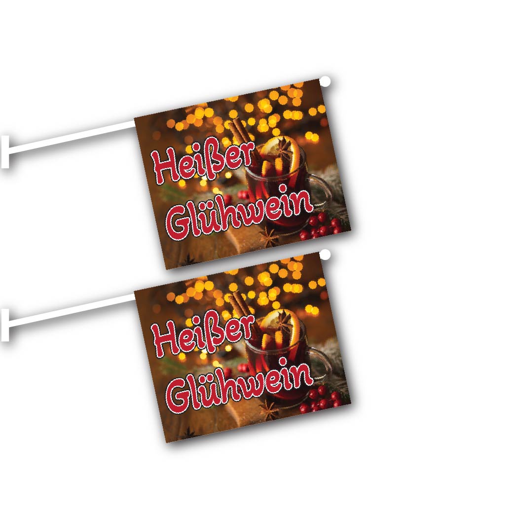 2er Set Glühwein Fahnen mit System