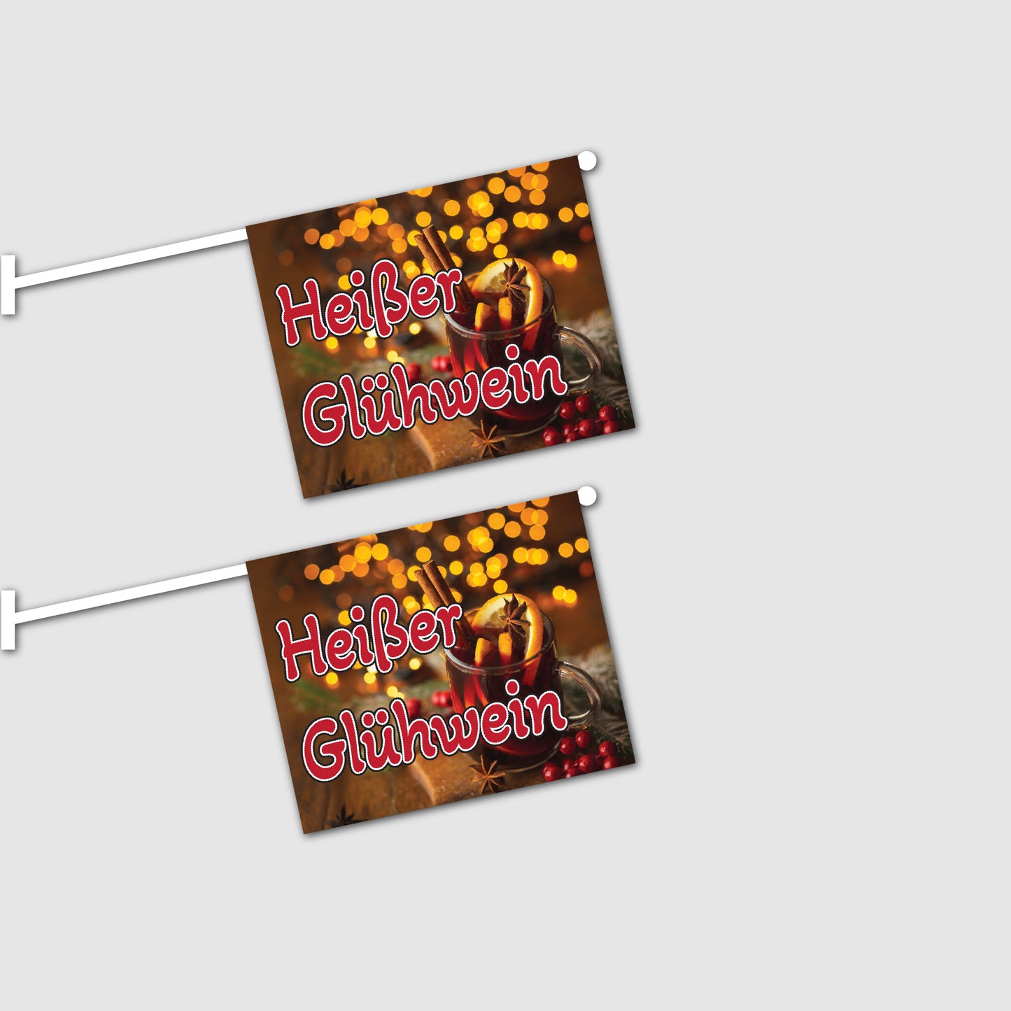 2er Set Glühwein Fahnen mit System