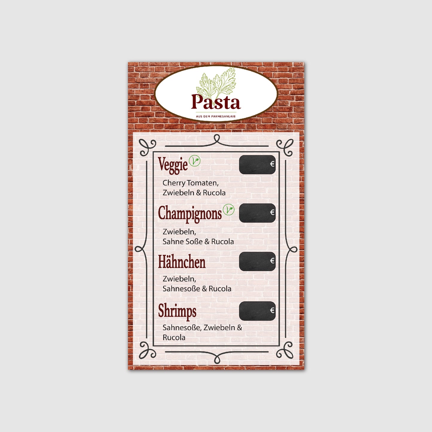 Pasta Preistafel