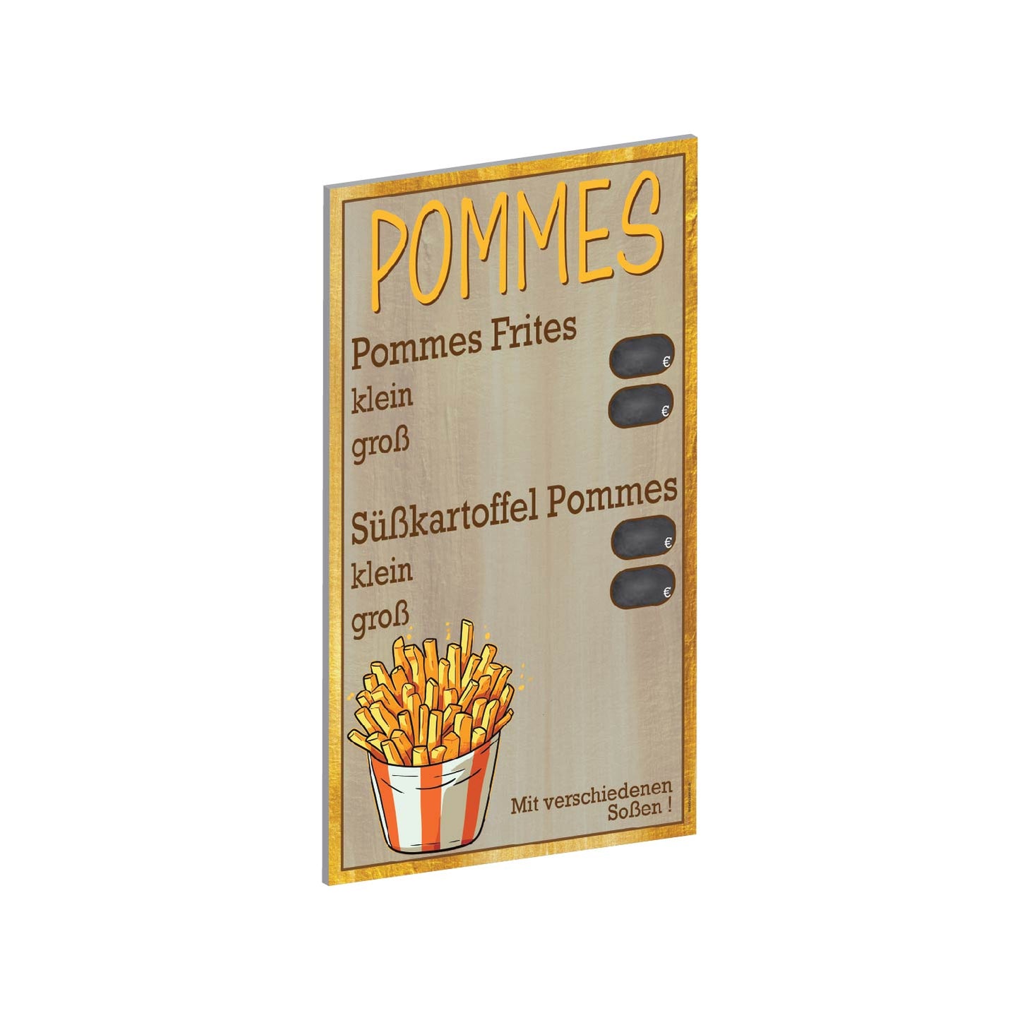 Pommes Preistafel