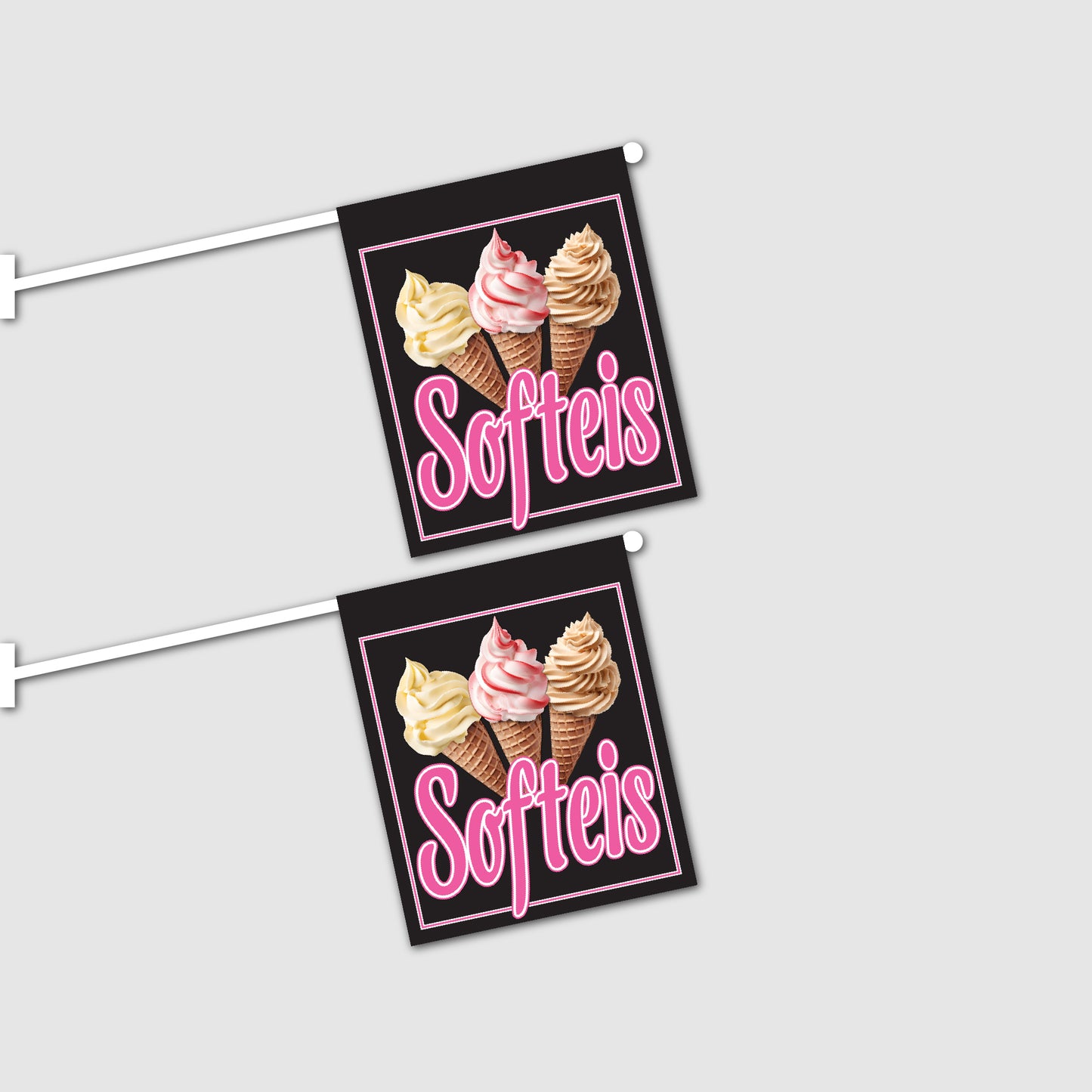 2er Set Softeis Fahnen mit System