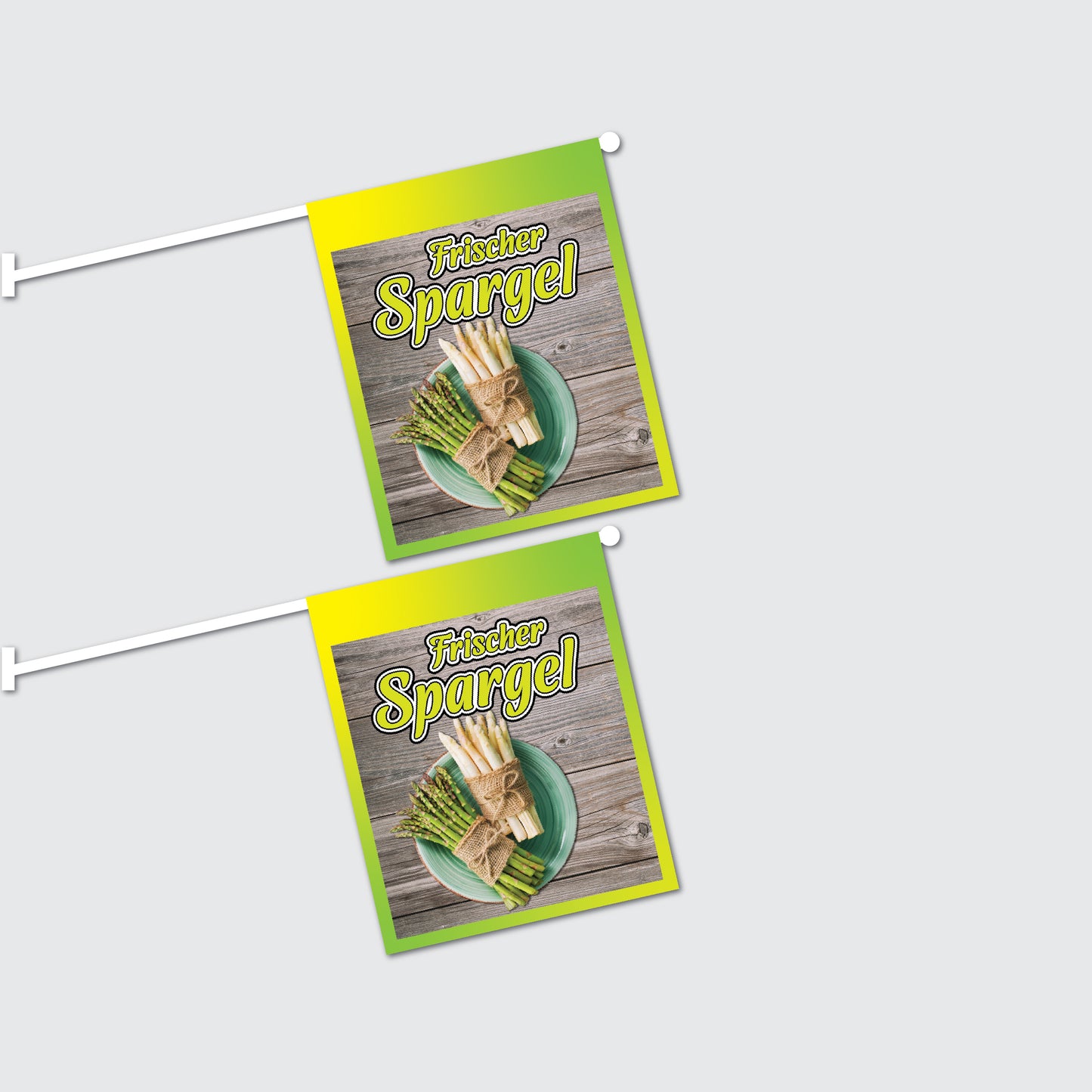 2er Set Spargel Fahnen mit System