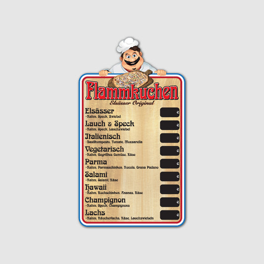 Flammkuchen Preistafel