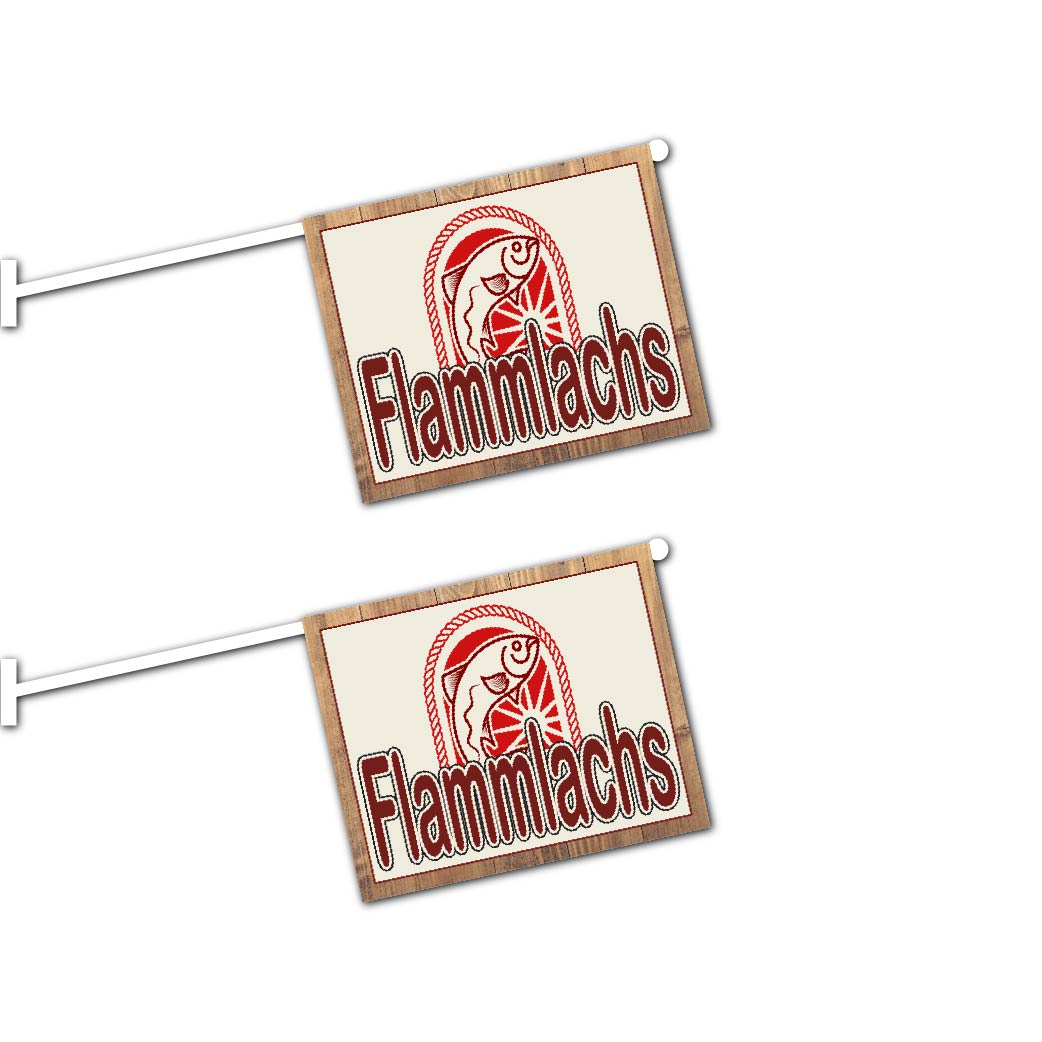 2er Set Flammlachs Fahnen mit System