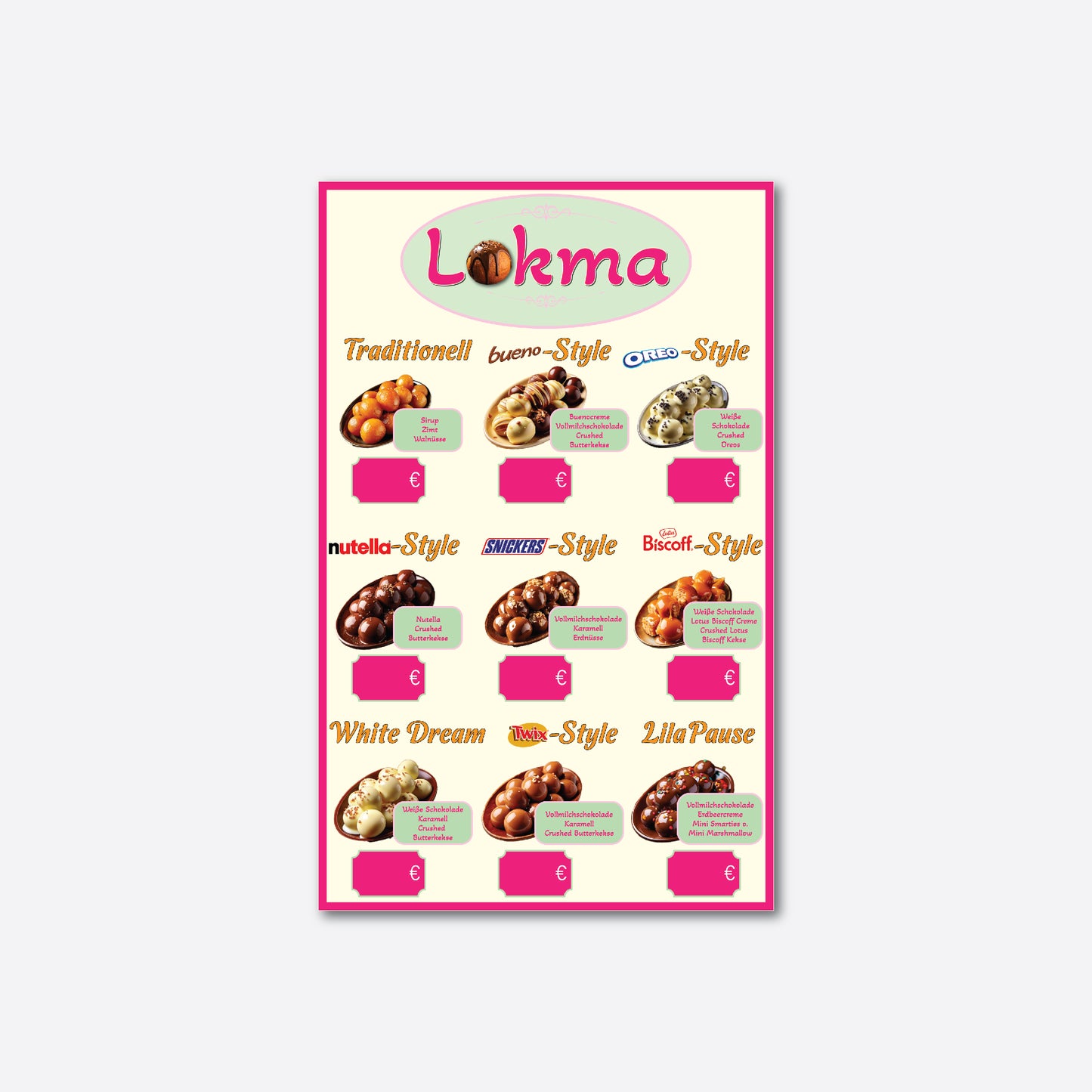 Lokma Preistafel