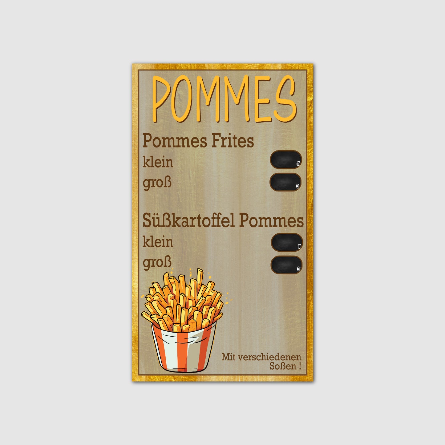 Pommes Preistafel