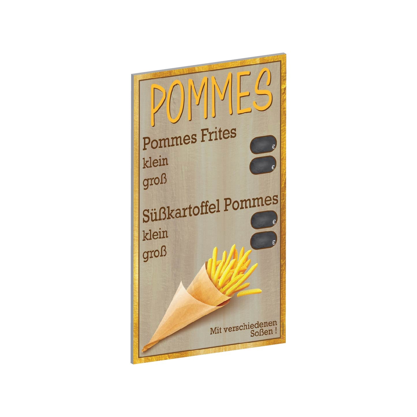 Pommes Preistafel
