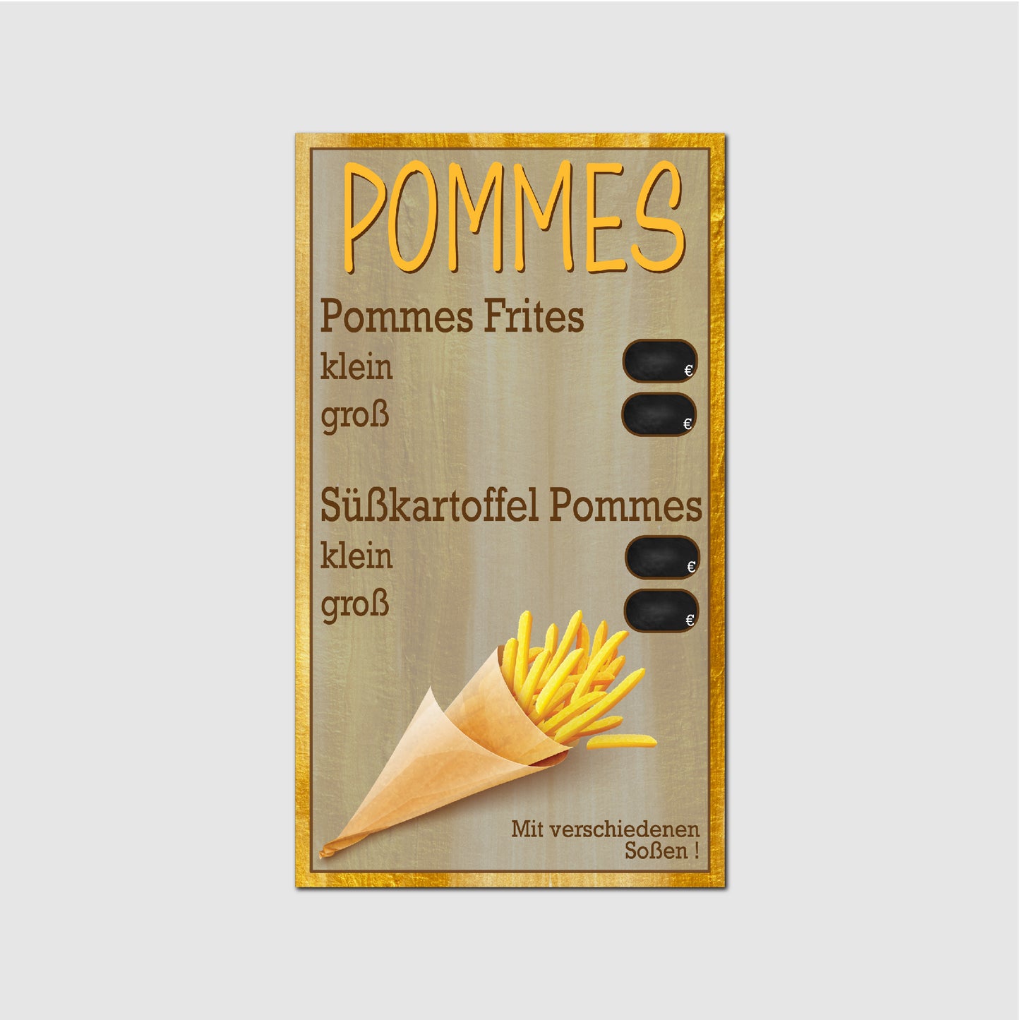 Pommes Preistafel