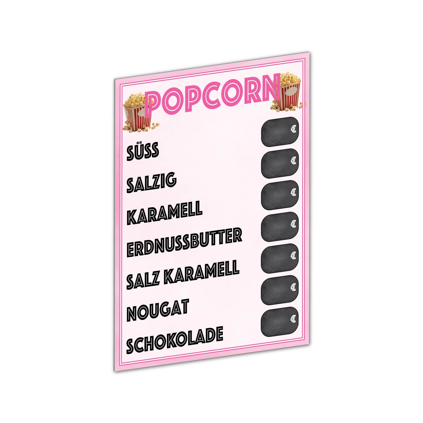 Popcorn Preistafel