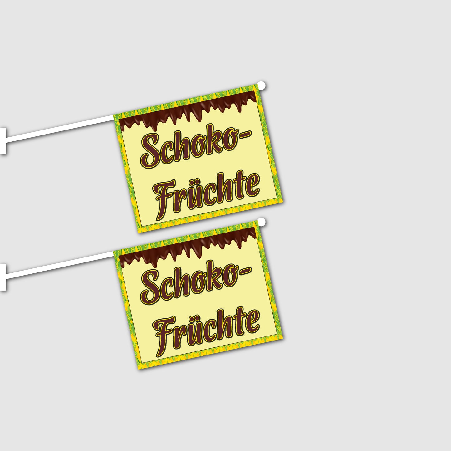 2er Set Schoko-Früchte Fahnen mit System