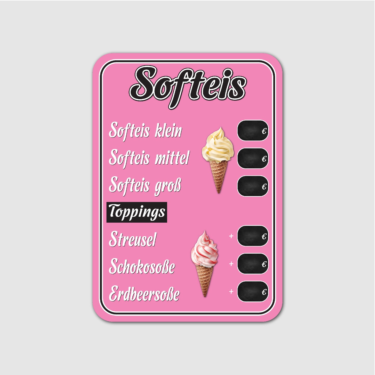 Softeis Preistafel