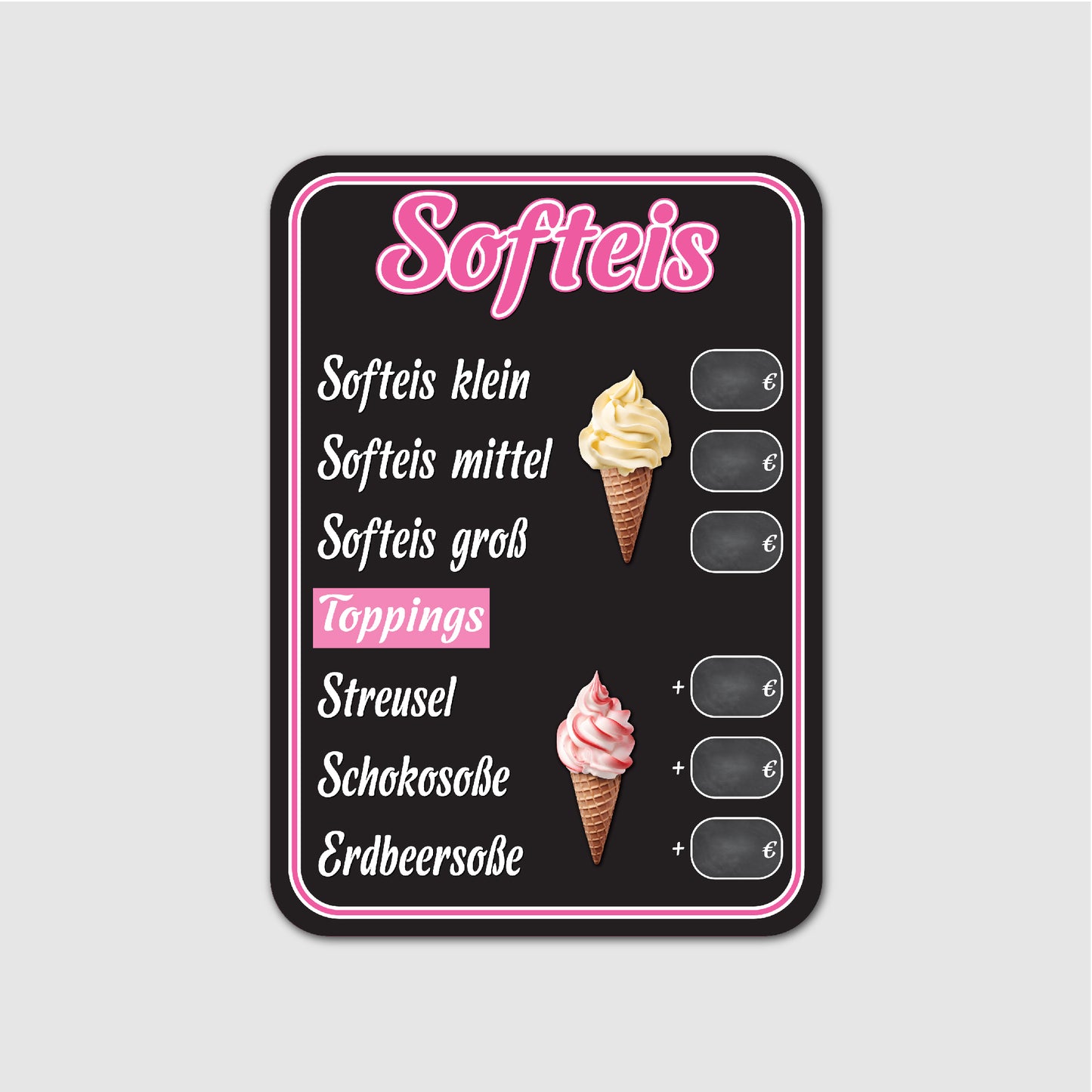 Softeis Preistafel
