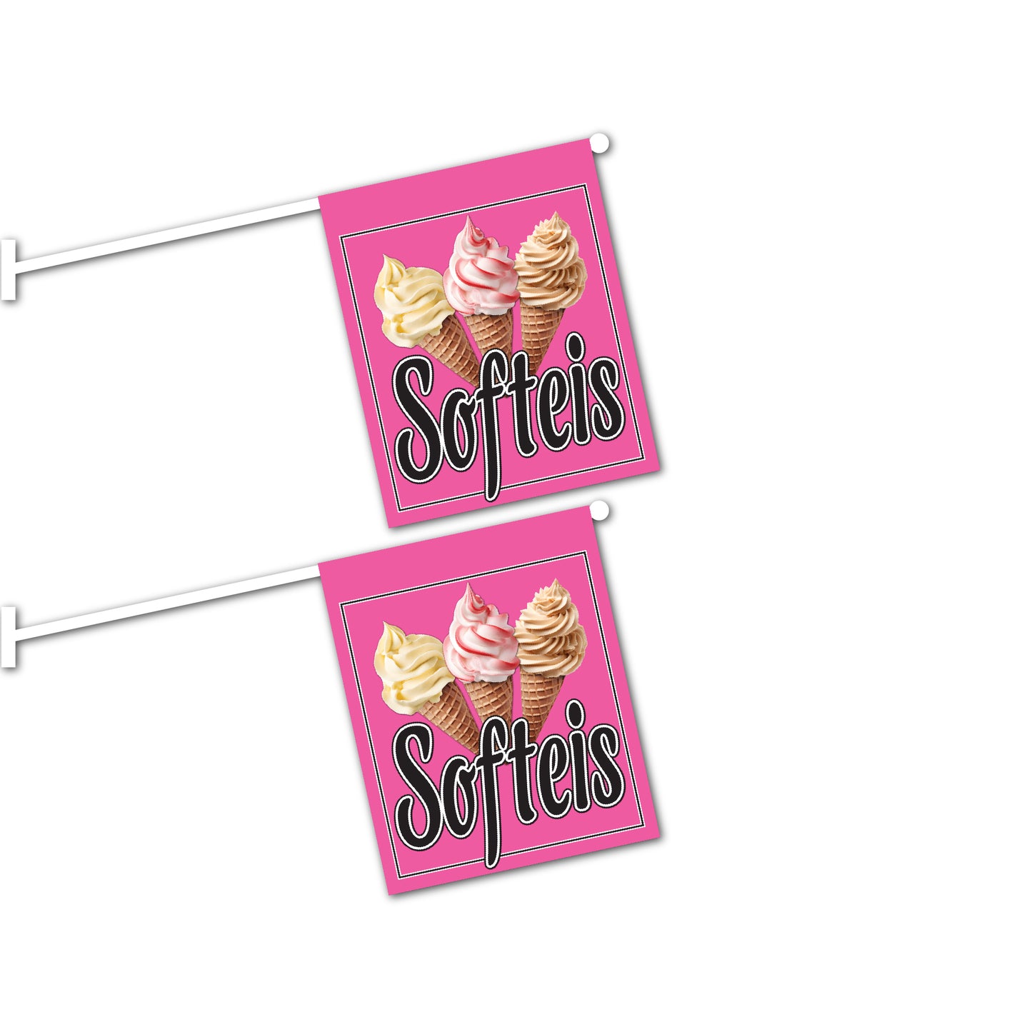 2er Set Softeis Fahnen mit System