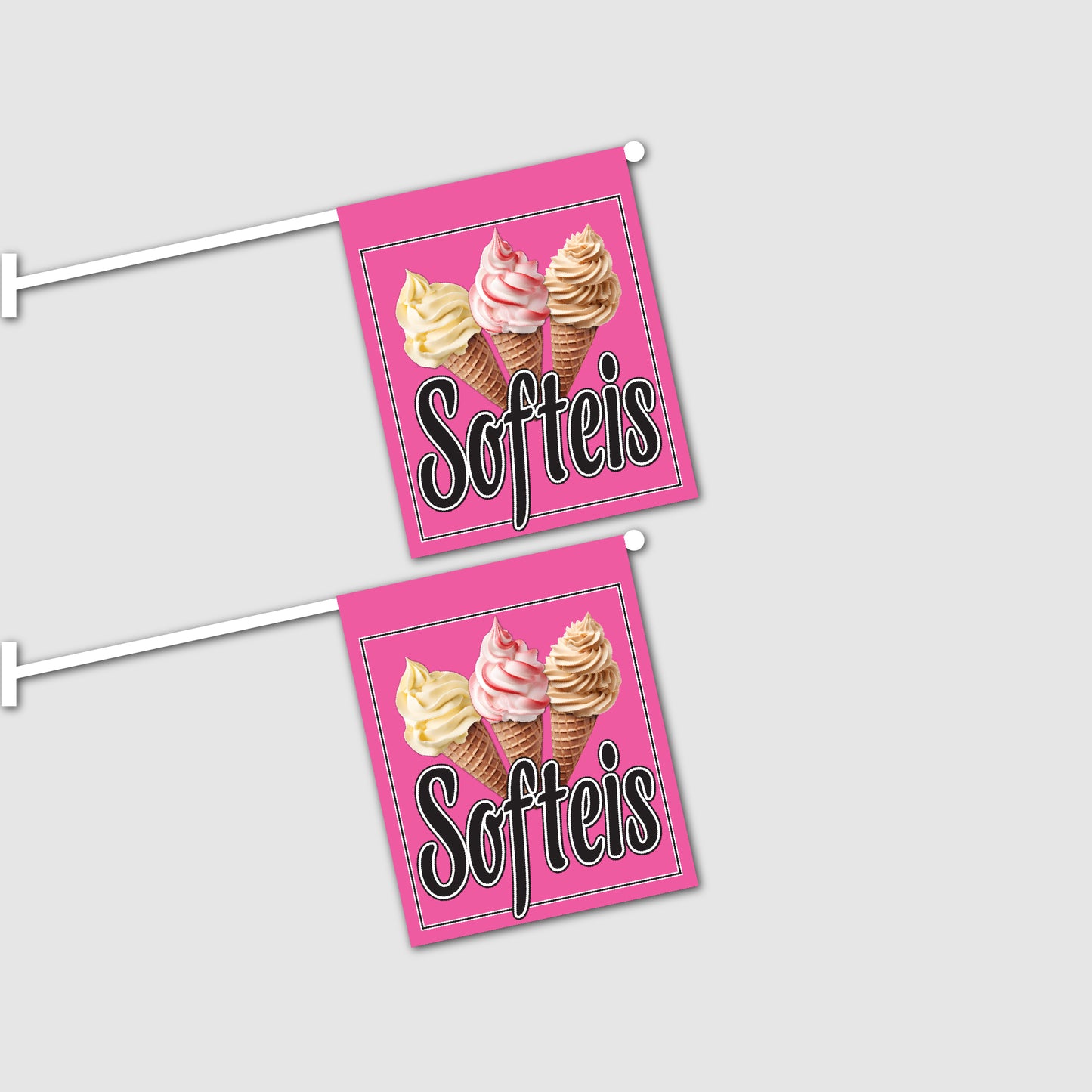 2er Set Softeis Fahnen mit System
