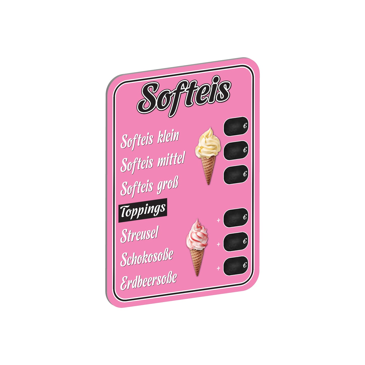 Softeis Preistafel