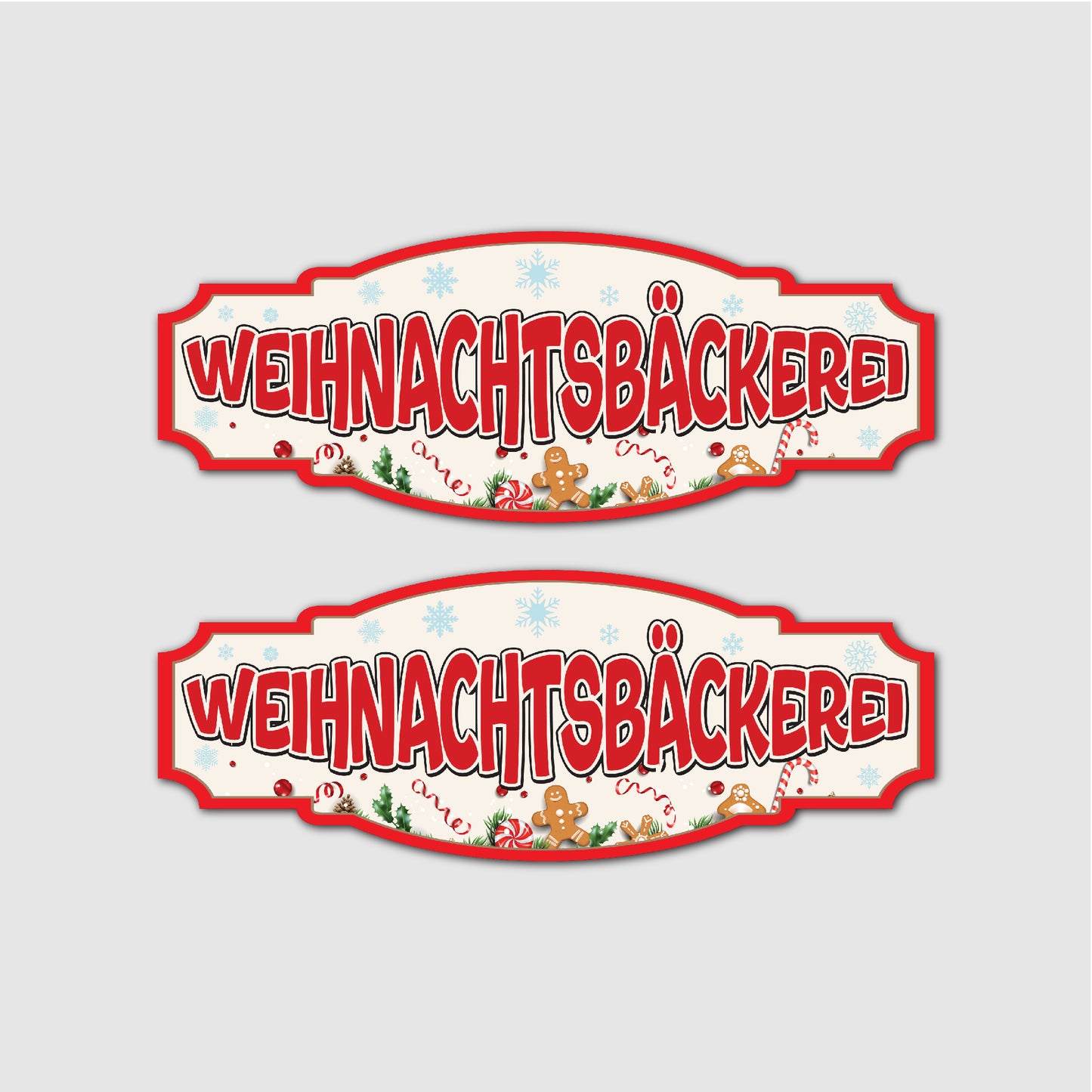 2er Set Weihnachtsbäckerei Werbeschilder