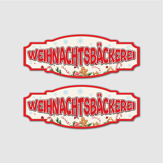 2er Set Weihnachtsbäckerei Werbeschilder