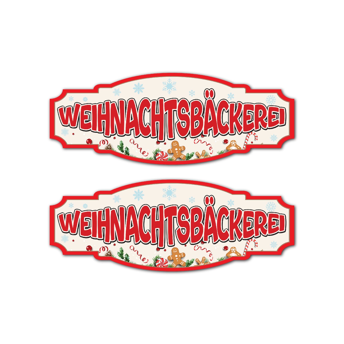 2er Set Weihnachtsbäckerei Werbeschilder