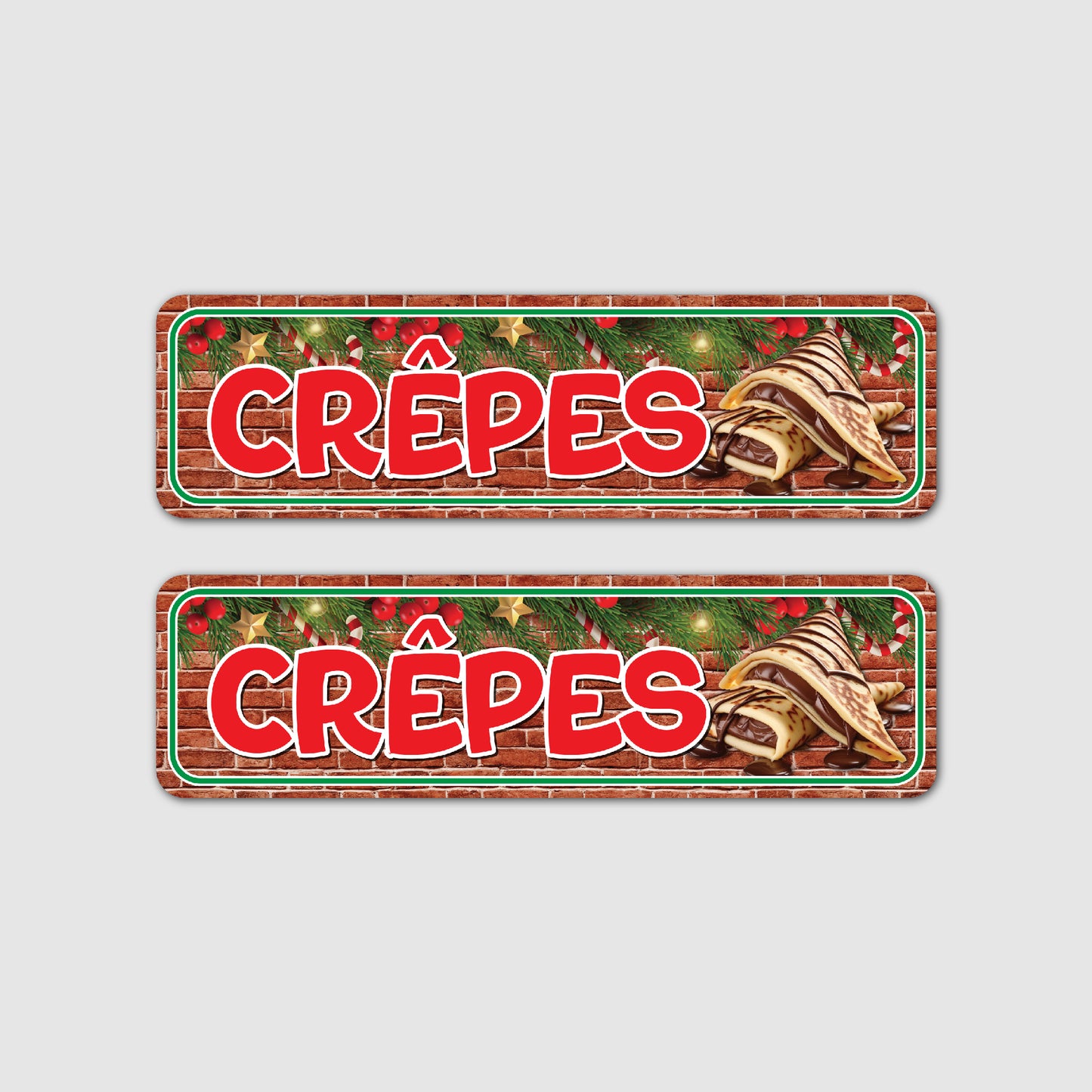 2er Set Weihnachtliche Crêpes Unterhänger (Steinwand verschiedene Farben)
