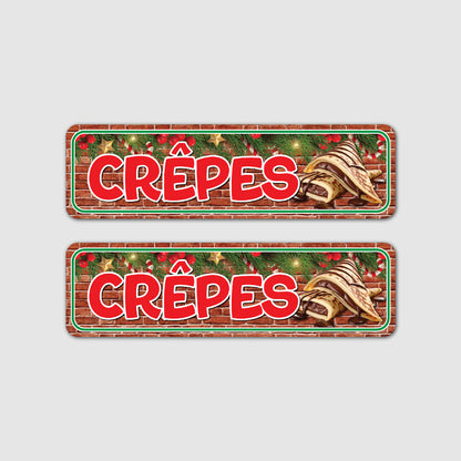 2er Set Weihnachtliche Crêpes Unterhänger (Steinwand verschiedene Farben)