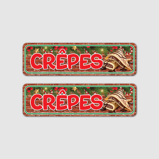 2er Set Weihnachtliche Crêpes Unterhänger (Steinwand verschiedene Farben)