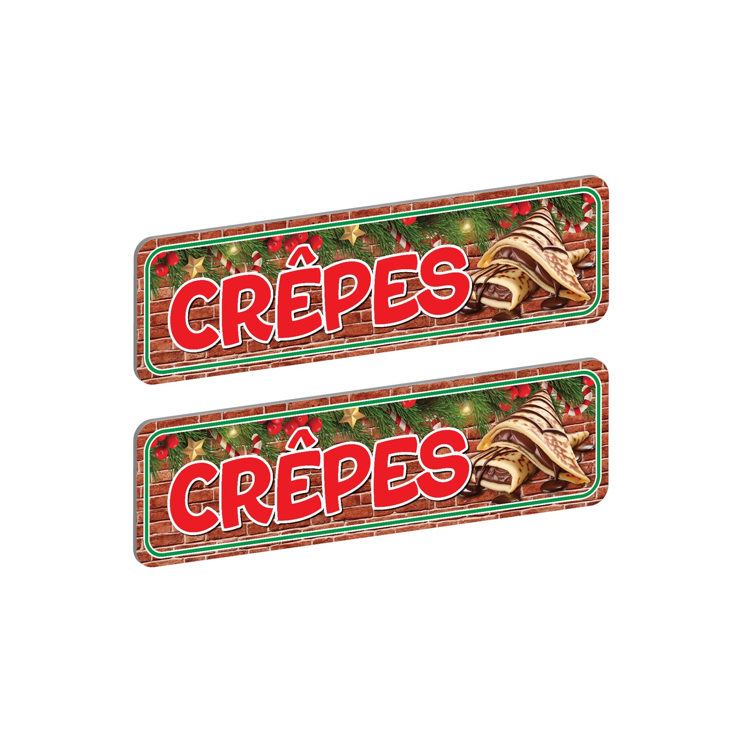 2er Set Weihnachtliche Crêpes Unterhänger (Steinwand verschiedene Farben)