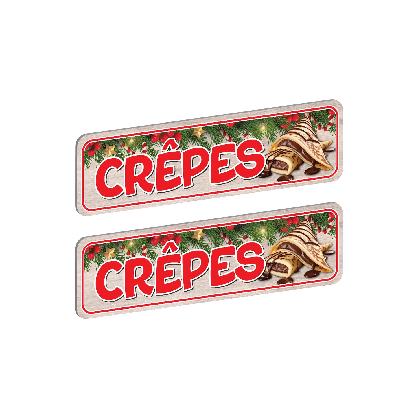 2er Set Weihnachtliche Crêpes Unterhänger (verschiedene Brauntöne)