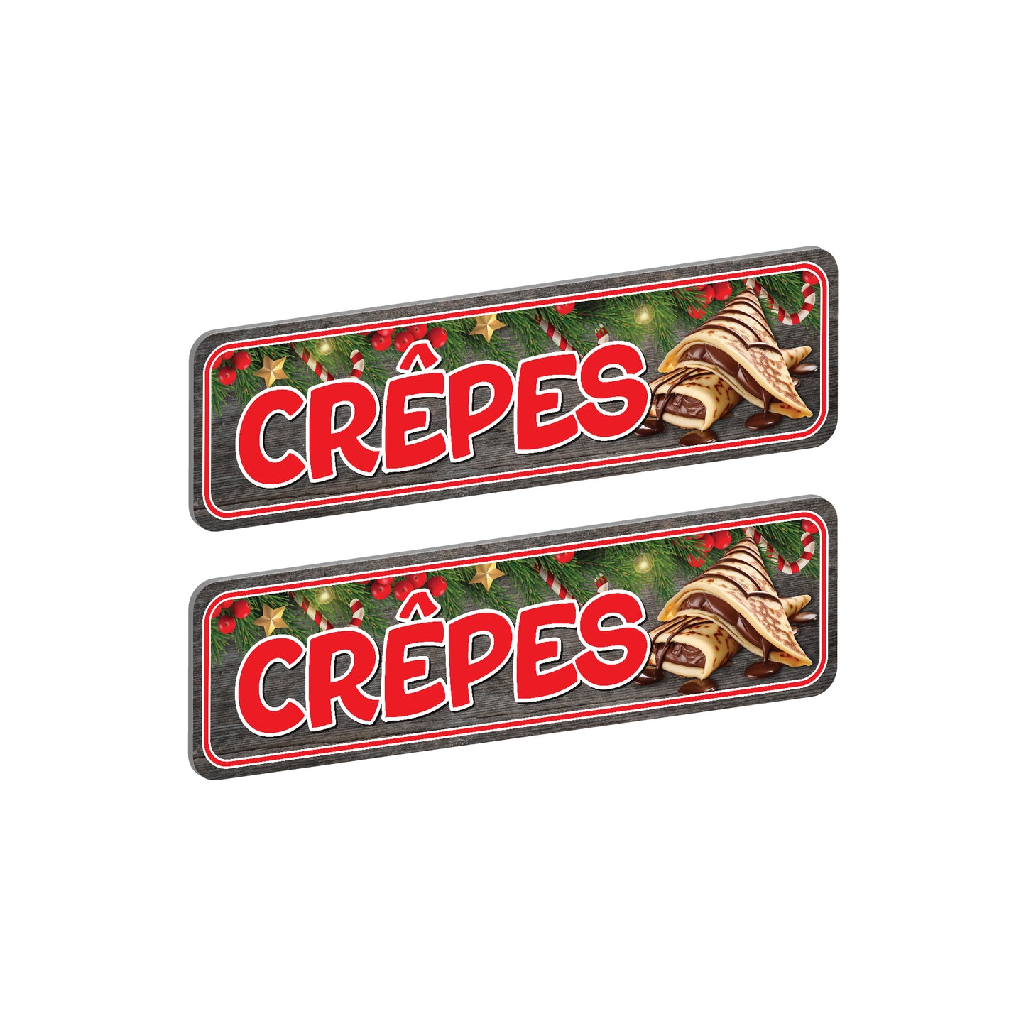 2er Set Weihnachtliche Crêpes Unterhänger (verschiedene grau/schwarz Töne)