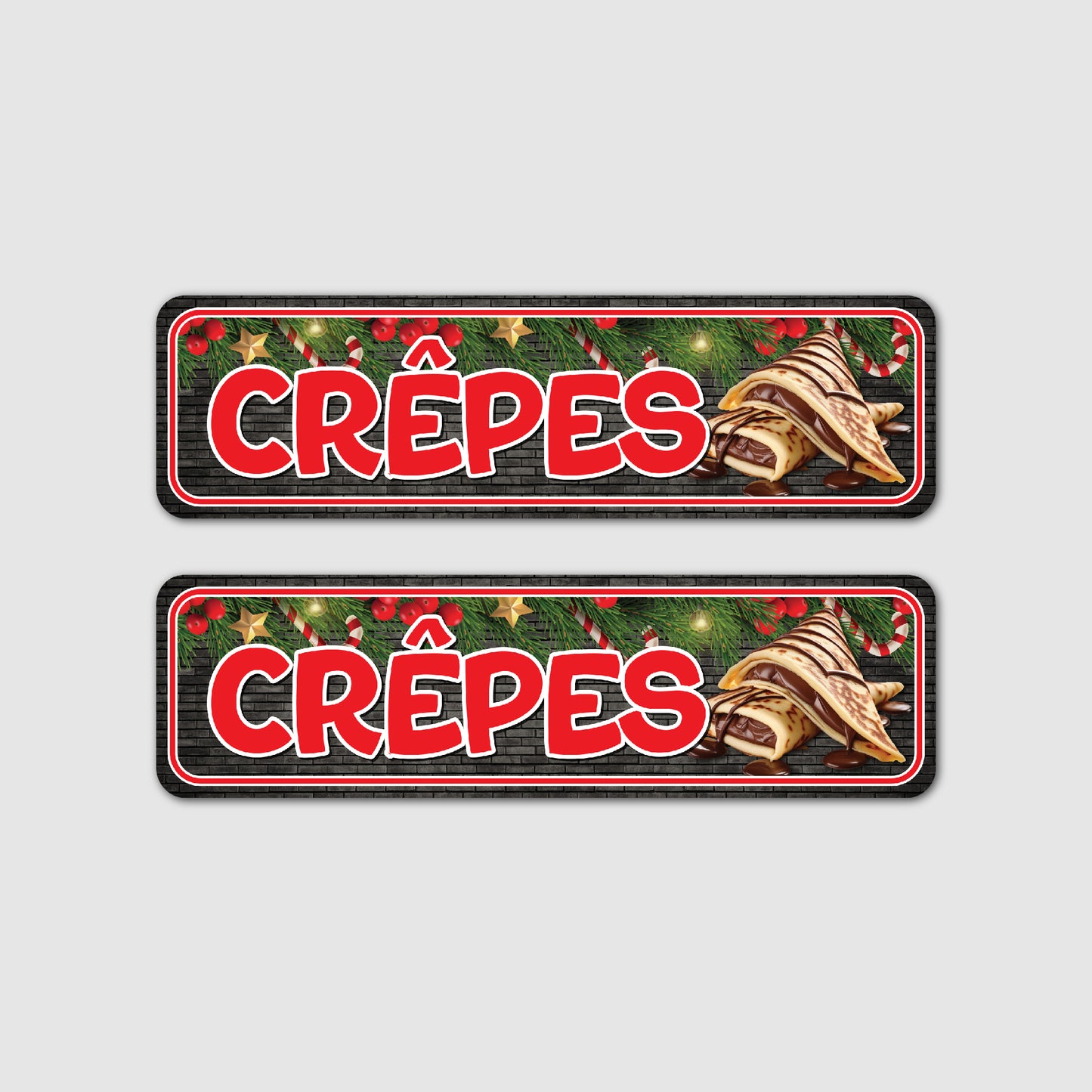 2er Set Weihnachtliche Crêpes Unterhänger (Steinwand verschiedene Farben)