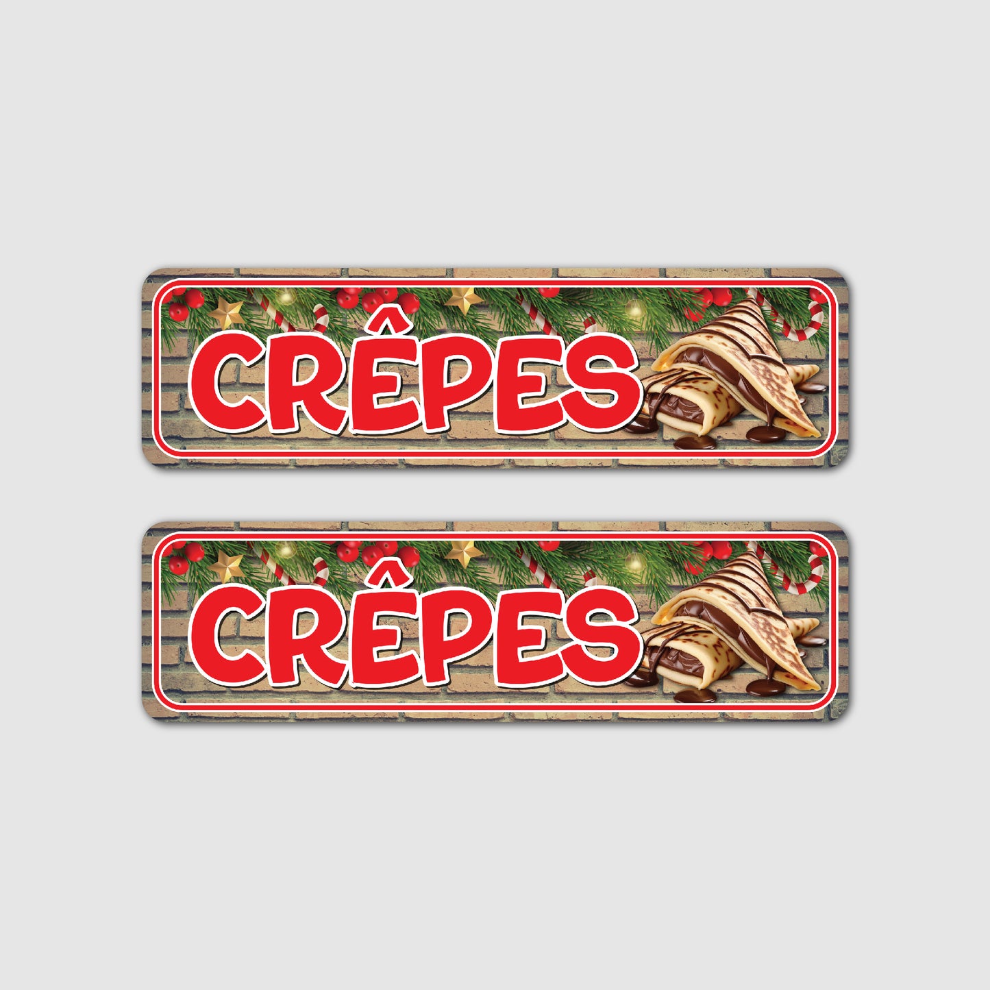 2er Set Weihnachtliche Crêpes Unterhänger (Steinwand verschiedene Farben)