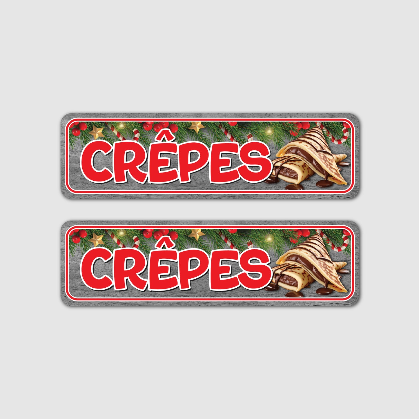 2er Set Weihnachtliche Crêpes Unterhänger (verschiedene grau/schwarz Töne)