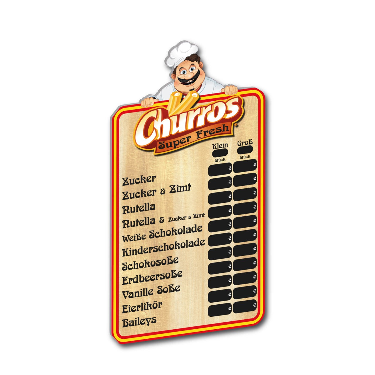 Churros Preistafel