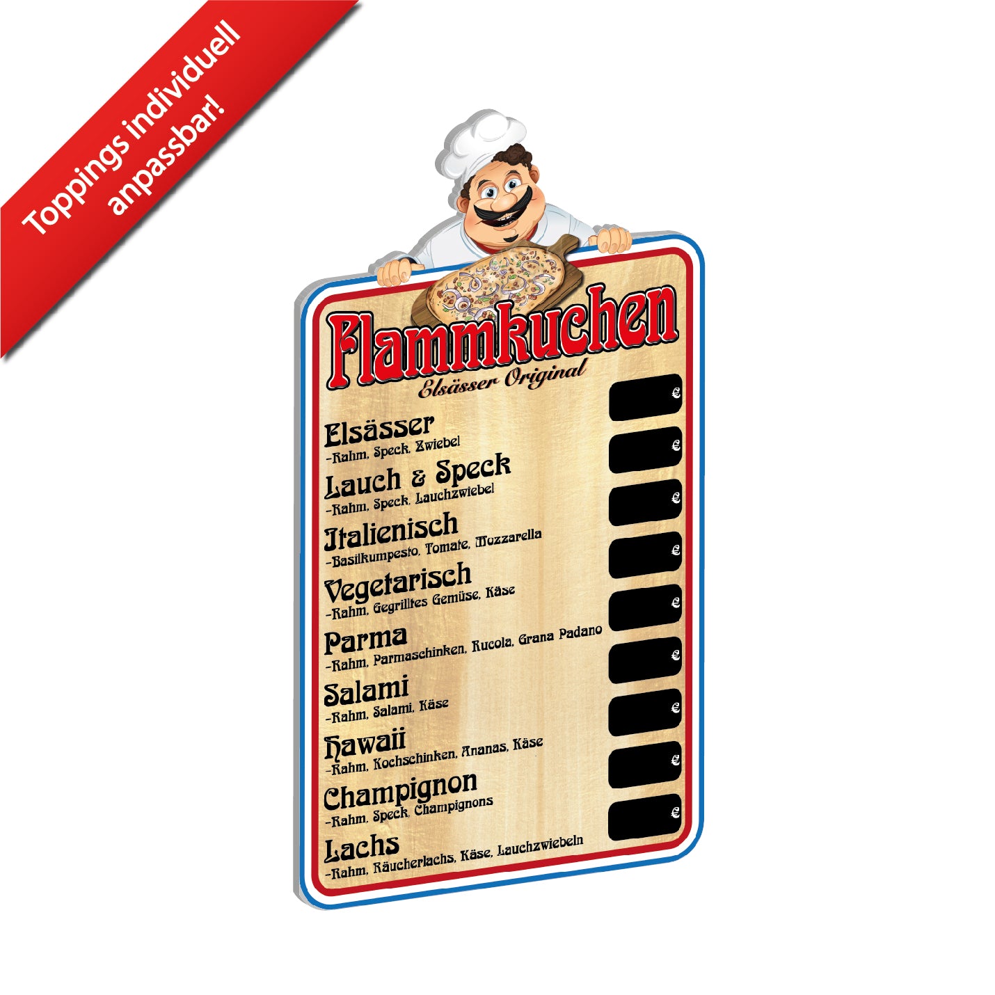 Flammkuchen Preistafel